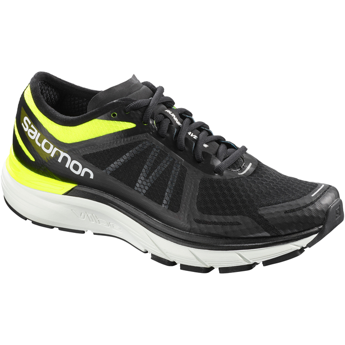 Salomon Israel SONIC RA MAX - Mens Running Shoes - Black/Yellow (CQUH-81470)